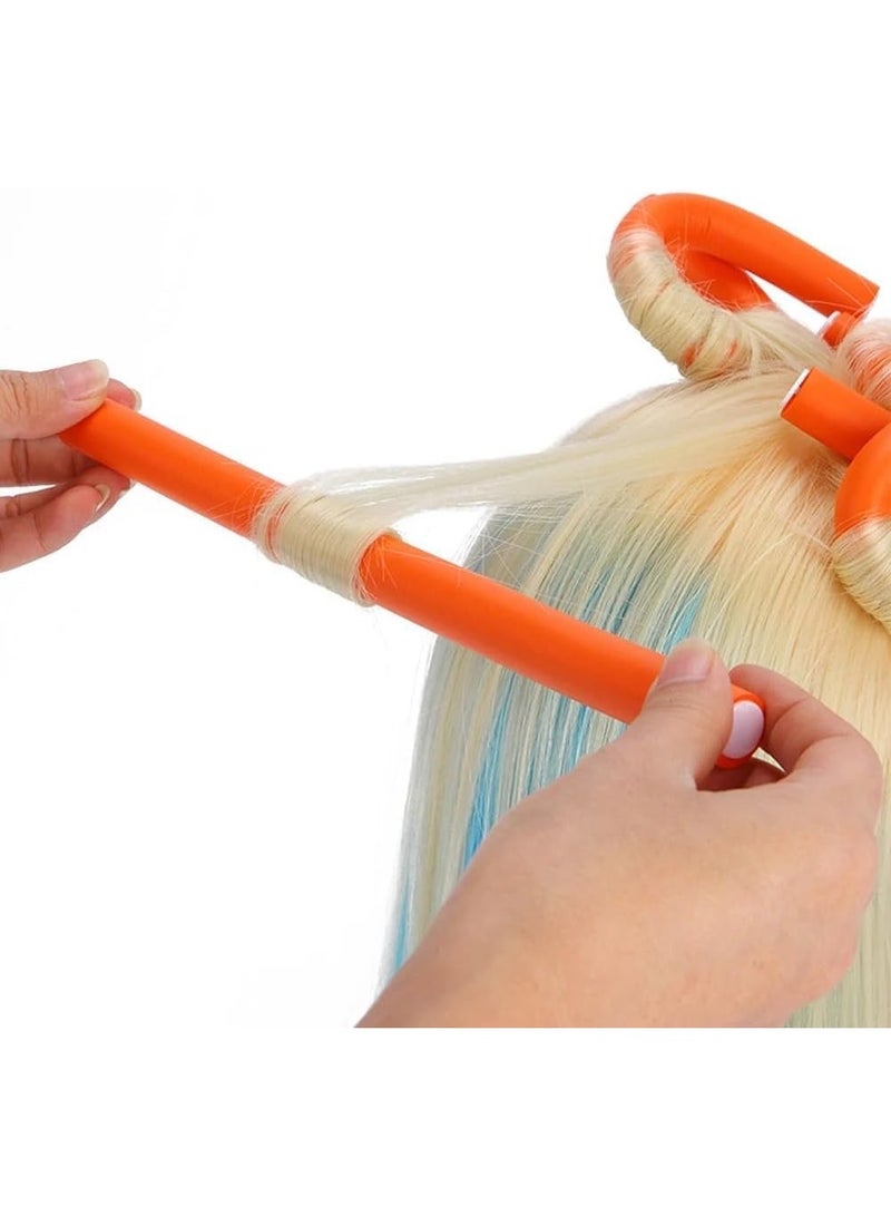 Heatless Hair Curling Flexible Rods, Magic Foam Rollers, Non Heat Flexi Twist Curling Rods For Long, Short, Medium Hair, Hair Curler Rolls (PINK) ( Pack of 20) - Image 2